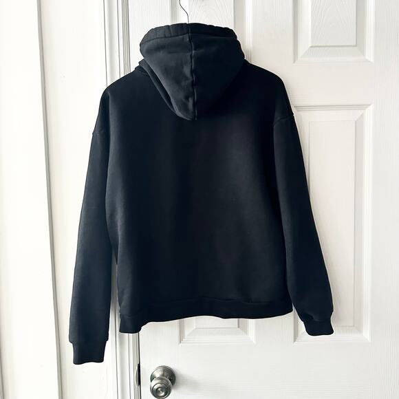 Celine Black Loose Oversized Checkered Studded Logo Drawstring Hoodie Small Read - Picture 10 of 11